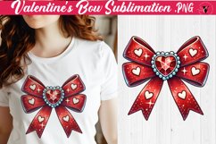 Valentine's Bow sublimation | Valentines day clipart Product Image 1