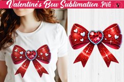 Valentine's Bow sublimation | Valentines day clipart Product Image 1