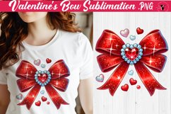 Valentine's Bow sublimation | Valentines day clipart Product Image 1