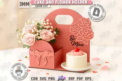 Valentine’s Day Bento Cake and Flower Holder Laser Cut|Gift Product Image 1