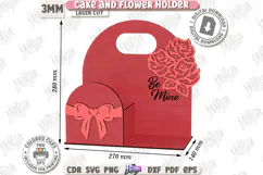 Valentine’s Day Bento Cake and Flower Holder Laser Cut|Gift Product Image 2