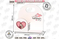 Valentine’s Day Bento Cake and Flower Holder Laser Cut|Gift Product Image 2