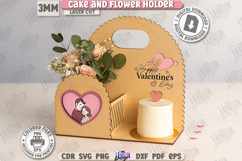 Valentine’s Day Bento Cake and Flower Holder Laser Cut|Gift Product Image 1
