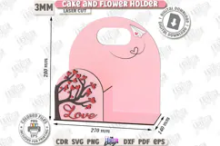 Valentine’s Day Bento Cake and Flower Holder Laser Cut|Gift Product Image 2