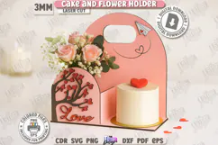 Valentine’s Day Bento Cake and Flower Holder Laser Cut|Gift Product Image 1