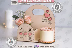 Valentine’s Day Bento Cake and Flower Holder Laser Cut|Gift Product Image 1