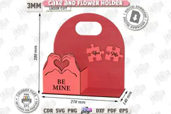 Valentine’s Day Bento Cake and Flower Holder Laser Cut|Gift Product Image 2