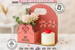 Valentine’s Day Bento Cake and Flower Holder Laser Cut|Gift Product Image 1