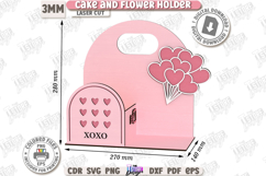 Valentine’s Day Bento Cake and Flower Holder Laser Cut|Gift Product Image 2