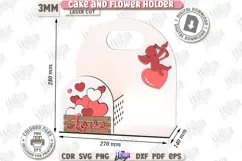 Valentine’s Day Bento Cake and Flower Holder Laser Cut|Gift Product Image 2