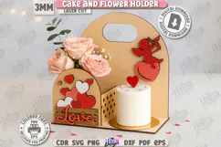 Valentine’s Day Bento Cake and Flower Holder Laser Cut|Gift Product Image 1