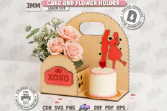 Valentine’s Day Bento Cake and Flower Holder Laser Cut|Gift Product Image 1