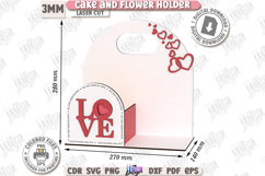 Valentine’s Day Bento Cake and Flower Holder Laser Cut|Gift Product Image 2