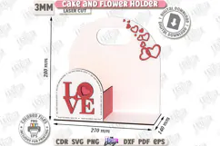 Valentine’s Day Bento Cake and Flower Holder Laser Cut|Gift Product Image 2