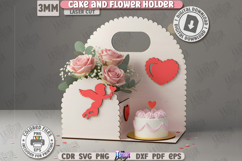 Valentine’s Day Bento Cake and Flower Holder Laser Cut|Gift Product Image 1
