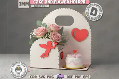 Valentine’s Day Bento Cake and Flower Holder Laser Cut|Gift Product Image 1