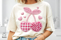 Latch Hook Yarn Cherry Bow Crochet Coquette Valentines Png Product Image 2