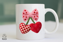 Latch Hook Yarn Cherry Bow Crochet Coquette Valentines Png Product Image 4