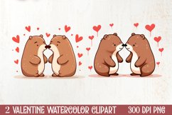 Couple Cat Cup Valentine Clipart, Valentines Clipart Product Image 1