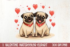 Couple Cat Cup Valentine Clipart, Valentines Clipart Product Image 1