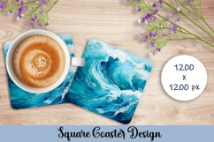 Sea Square Coaster Sublimation. Abstract Coaster Design Product Image 1