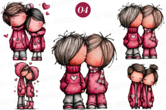 Valentines Couple Clipart - Valentine&#039;s Couple PNG Product Image 1