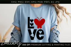 Valentine's Day SVG PNG Love Butterfly Flower SVG for Cricut Product Image 1