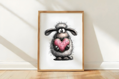 Valentines Cute Sheep Clipart Product Image 3