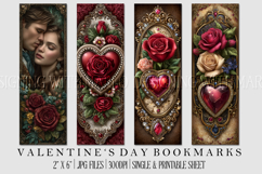 Valentine's Day Bookmarks, Printable Valentine Bookmarks, 10 Product Image 1