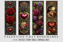 Valentine's Day Bookmarks, Printable Valentine Bookmarks, 11 Product Image 1