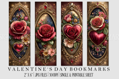 Valentine's Day Bookmarks, Printable Valentine Bookmarks, 24 Product Image 1