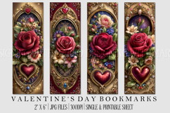 Valentine's Day Bookmarks, Printable Valentine Bookmarks, 25 Product Image 1