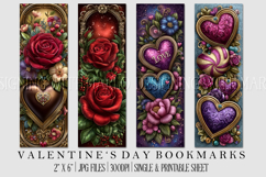 Valentine's Day Bookmarks, Printable Valentine Bookmarks, s4 Product Image 1