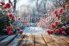 Valentine&#039;s Day Mockup, Front View, Winter Season Roses B139 Product Image 1