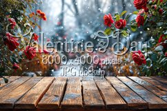 Valentine&#039;s Day Mockup, Front View, Winter Season Roses B146 Product Image 1