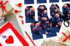 Valentine&#039;s Day Cosmic Roses Gift Tags &amp; Sheet, set 1 Product Image 6