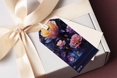 Valentine&#039;s Day Cosmic Roses Gift Tags &amp; Sheet, set 2 Product Image 2