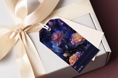 Valentine&#039;s Day Cosmic Roses Gift Tags &amp; Sheet, set 2 Product Image 3