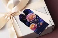 Valentine&#039;s Day Cosmic Roses Gift Tags &amp; Sheet, set 2 Product Image 4