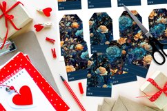 Valentine&#039;s Day Cosmic Roses Gift Tags &amp; Sheet, set 3 Product Image 6
