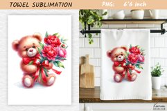 Valentines Day Watercolor Towel Sublimation|Kids Towel Product Image 1