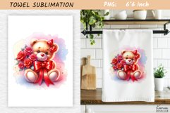 Valentines Day Watercolor Towel Sublimation|Kids Towel Product Image 1