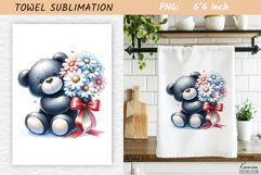 Valentines Day Watercolor Towel Sublimation|Kids Towel Product Image 1