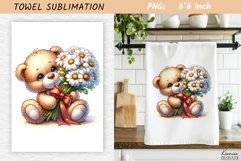 Valentines Day Watercolor Towel Sublimation|Kids Towel Product Image 1