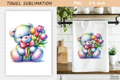 Valentines Day Watercolor Towel Sublimation|Kids Towel Product Image 1