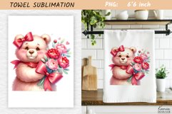 Valentines Day Watercolor Towel Sublimation|Kids Towel Product Image 1