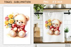 Valentines Day Watercolor Towel Sublimation|Kids Towel Product Image 1