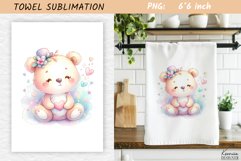 Valentines Day Watercolor Towel Sublimation|Kids Towel Product Image 1