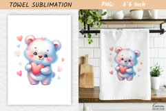 Valentines Day Watercolor Towel Sublimation|Kids Towel Product Image 1