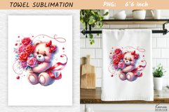 Valentines Day Watercolor Towel Sublimation|Kids Towel Product Image 1